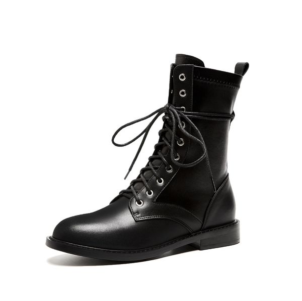 women's boots real cowhide fabric pigskin comfortable inner cross straps round toe autumn winter shoes women booties, Black
women's boots real cowhide fabric pigskin comfortable inner cross straps round toe autumn winter shoes women booties, Black