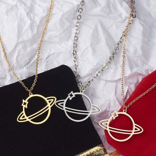 european and american hollow simple planet saturn necklace titanium steel ins item 18k gold-plated cosmic planet womens clavicle chain, Golden;silver
european and american hollow simple planet saturn necklace titanium steel ins item 18k gold-plated cosmic planet womens clavicle chain, Golden;silver