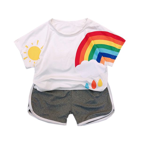 baby boy girl kids clothes set rainbow summer suit infant outfits tracksuit costume children clothing t-shirt shorts 2pcs/set, White
baby boy girl kids clothes set rainbow summer suit infant outfits tracksuit costume children clothing t-shirt shorts 2pcs/set, White