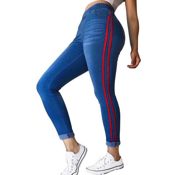calofe 2019 womens jeans high waist side striped trousers patchwork straight jeans matched casual pants slim plus size 4xl, Blue
calofe 2019 womens jeans high waist side striped trousers patchwork straight jeans matched casual pants slim plus size 4xl, Blue