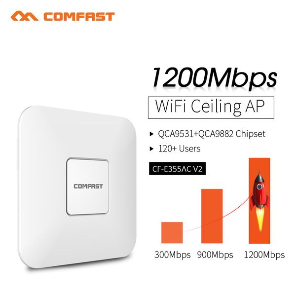 comfast wireless indoor ap 2.4g+5.8ghz 1200m dual band wi fi access point ac routers extender cf-e355ac
comfast wireless indoor ap 2.4g+5.8ghz 1200m dual band wi fi access point ac routers extender cf-e355ac