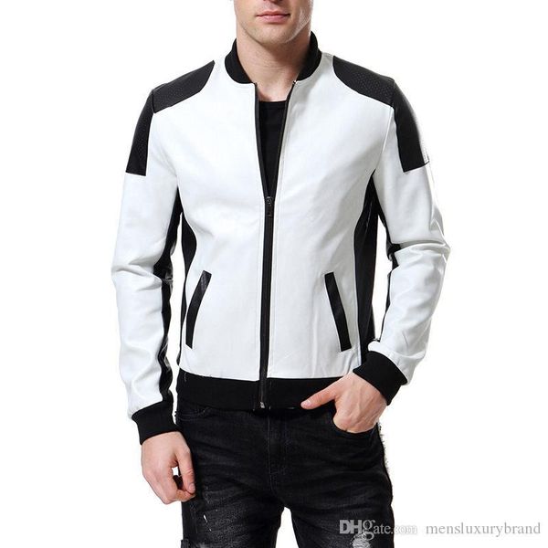 leather jackets long sleeve mens plus size outerwear stand collar males jackets with zipper solid color mens, Black
leather jackets long sleeve mens plus size outerwear stand collar males jackets with zipper solid color mens, Black