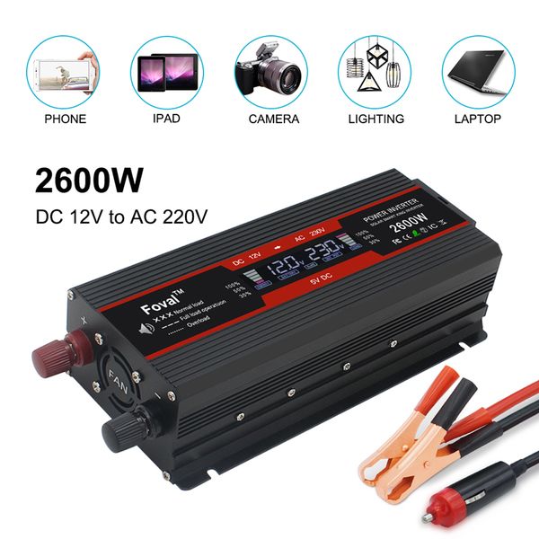 lcd screen 1500w/2000w/2600w dc 12v/24v to ac 220v 230v 240v auto inverter power inverter converter dual usb eu outlet
lcd screen 1500w/2000w/2600w dc 12v/24v to ac 220v 230v 240v auto inverter power inverter converter dual usb eu outlet
