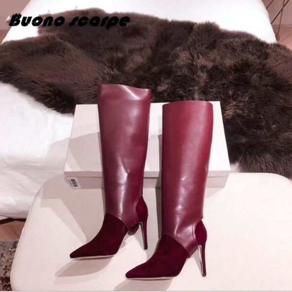 buonoscarpe 2019 autumn winter new red wine long boots women pointed toe thin heel booties knee high boots women knight, Black
buonoscarpe 2019 autumn winter new red wine long boots women pointed toe thin heel booties knee high boots women knight, Black