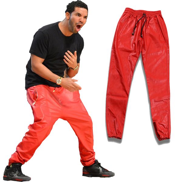 2019 men's long straight design black/red pu faux leather slim pant casual hip hop leg opening zipper trousers
2019 men's long straight design black/red pu faux leather slim pant casual hip hop leg opening zipper trousers