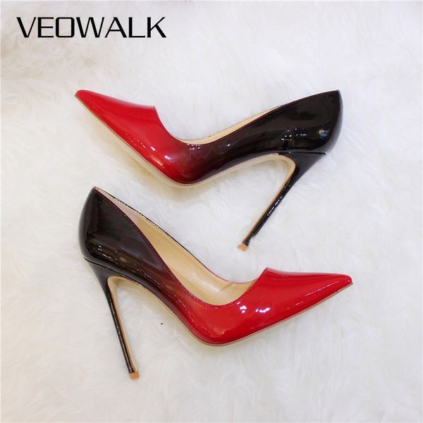 veowalk gradient black red women pointed toe high heels patent leather ladies classic stiletto pumps bridal wedding shoes
veowalk gradient black red women pointed toe high heels patent leather ladies classic stiletto pumps bridal wedding shoes