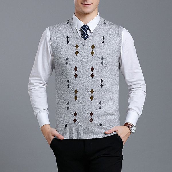 men's sweater vest golf wool blends knitted tank v-neck sleeveless pullover male fashion, Black;white
men's sweater vest golf wool blends knitted tank v-neck sleeveless pullover male fashion, Black;white