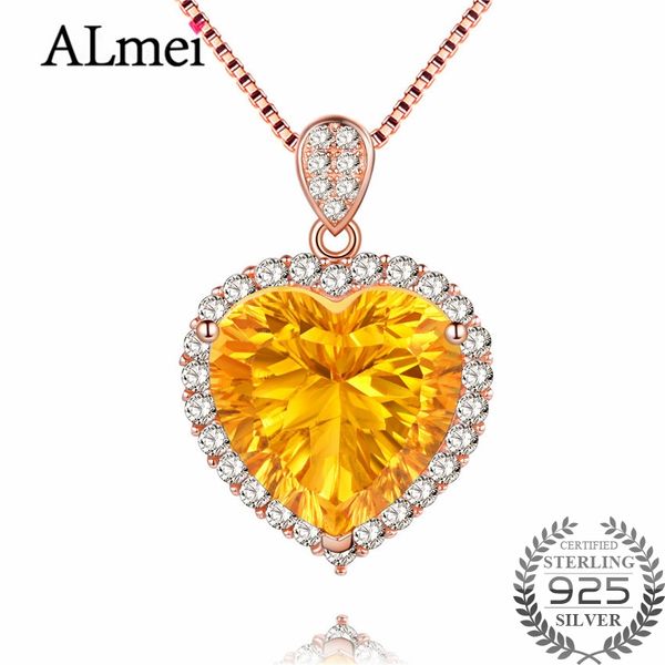 almei natural gemstone citrine halo necklace & pendant 925 sterling silver rose gold color fine jewelry with chain box 40%fn016
almei natural gemstone citrine halo necklace & pendant 925 sterling silver rose gold color fine jewelry with chain box 40%fn016