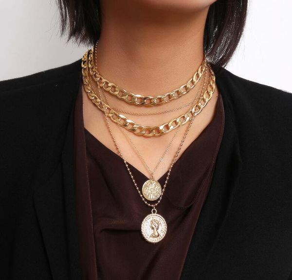 punk multi layer curb cuban chunky thick portrait choker necklace women vintage carved coin pendant necklace jewelry gd263, Silver
punk multi layer curb cuban chunky thick portrait choker necklace women vintage carved coin pendant necklace jewelry gd263, Silver