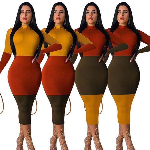 2020 designer bodycon casual dresses for women round neck long sleeve patchwork slim work dress mid calf length womens clothes plus size, Black;gray
2020 designer bodycon casual dresses for women round neck long sleeve patchwork slim work dress mid calf length womens clothes plus size, Black;gray