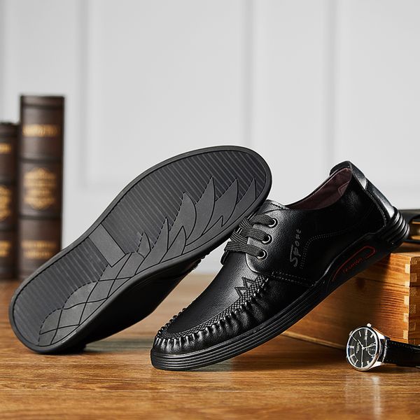 men's fashion cow leather shoes zapatos de hombre working shoes lace up business casual leather shoes flats male sneaker *v1902, Black
men's fashion cow leather shoes zapatos de hombre working shoes lace up business casual leather shoes flats male sneaker *v1902, Black