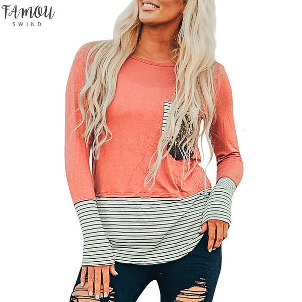 womens stripe pocket sequins splicing t shirt long sleeves o neck easy shirt lady letter tee shirt femme pullover plus, White
womens stripe pocket sequins splicing t shirt long sleeves o neck easy shirt lady letter tee shirt femme pullover plus, White