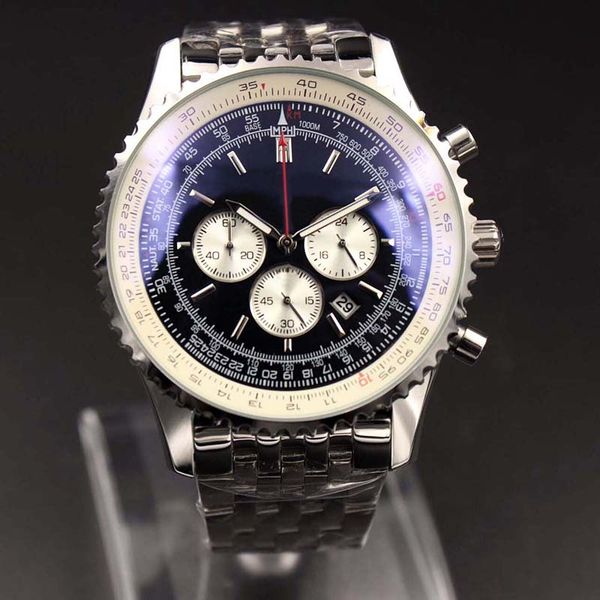 outdoor men wristwatches navitimer 46mm chronograph quartz silver stainless steel black dial 1884 chronometer fluted case mens watch watches, Slivery;brown
outdoor men wristwatches navitimer 46mm chronograph quartz silver stainless steel black dial 1884 chronometer fluted case mens watch watches, Slivery;brown