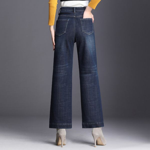 women denim flare pants add cashmere retro jeans wide leg trousers lady casual bell-bottoms flare pant female straight pants, Blue
women denim flare pants add cashmere retro jeans wide leg trousers lady casual bell-bottoms flare pant female straight pants, Blue