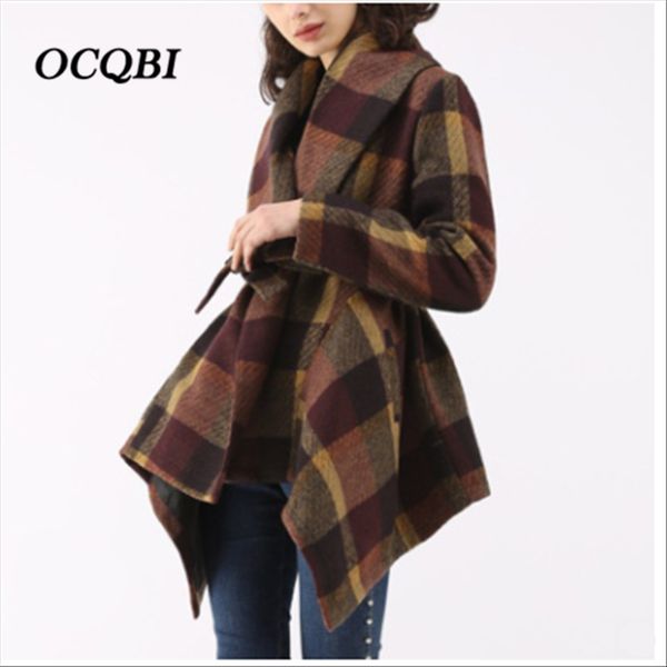 plu size 2019 women winter wool coat elegant fashion plaid vintage casual korean long coat, Black
plu size 2019 women winter wool coat elegant fashion plaid vintage casual korean long coat, Black