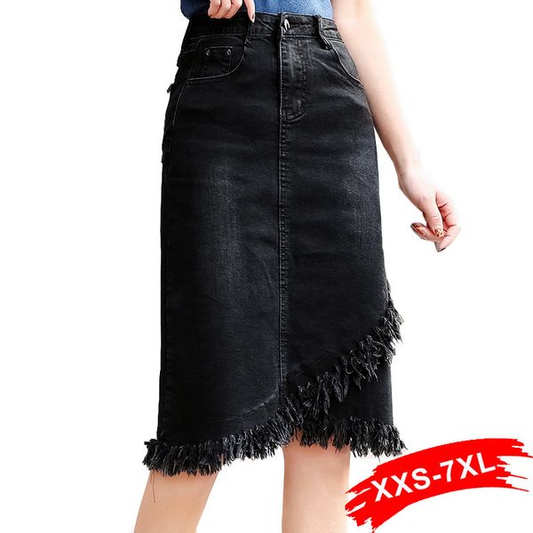 plus size tassel hem wrap overlap black bodycon denim skirts 3xl 5xl 7xl spring women office lady workwear midi jeans skirts, Black;gray
plus size tassel hem wrap overlap black bodycon denim skirts 3xl 5xl 7xl spring women office lady workwear midi jeans skirts, Black;gray