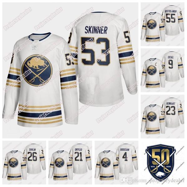 Womens Buffalo Sabres 50th Season Jersey Jeff Skinner Jack Eichel Rasmus Dahlin Rasmus Ristolainen Carter Hutton Zach Bogosian Kyle Okposo
Womens Buffalo Sabres 50th Season Jersey Jeff Skinner Jack Eichel Rasmus Dahlin Rasmus Ristolainen Carter Hutton Zach Bogosian Kyle Okposo