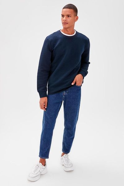 trendyol navy blue men 's bike collar long sleeve ottoman new sweatshirt tmnaw20sw0205, Black
trendyol navy blue men 's bike collar long sleeve ottoman new sweatshirt tmnaw20sw0205, Black