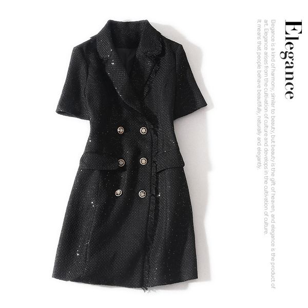 wool beard fringe suit collar heavy industry embroidered bead short sleeve double breasted coat style dress female, Tan;black
wool beard fringe suit collar heavy industry embroidered bead short sleeve double breasted coat style dress female, Tan;black