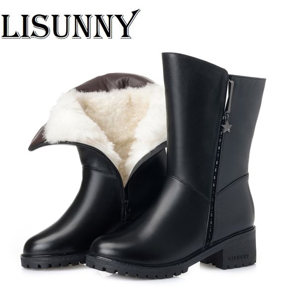 2020 women long boots full cowhide female martins boots thick wool warm women's shoes winter warm snow for women, Black
2020 women long boots full cowhide female martins boots thick wool warm women's shoes winter warm snow for women, Black