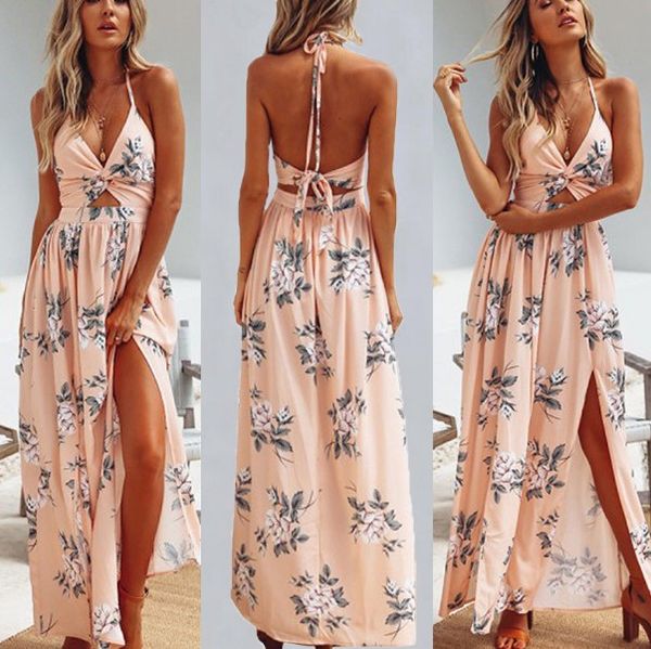 womens summer boho maxi long dress evening party beach chain dresses sundress floral halter dress summer sale, Black;gray
womens summer boho maxi long dress evening party beach chain dresses sundress floral halter dress summer sale, Black;gray