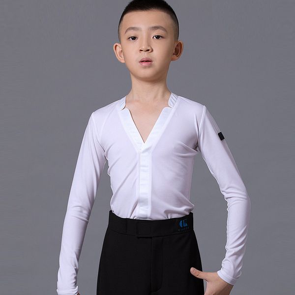 white long-sleeved latin dance shirt for boys practice clothes v-neck children's competition clothes uniform shirt dwy2869, Black;red
white long-sleeved latin dance shirt for boys practice clothes v-neck children's competition clothes uniform shirt dwy2869, Black;red