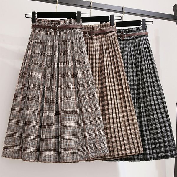 casual plaid print midi skirt women autumn winter elastic hight waist plus size elegant a line big swing pleated skirt with belt, Black
casual plaid print midi skirt women autumn winter elastic hight waist plus size elegant a line big swing pleated skirt with belt, Black