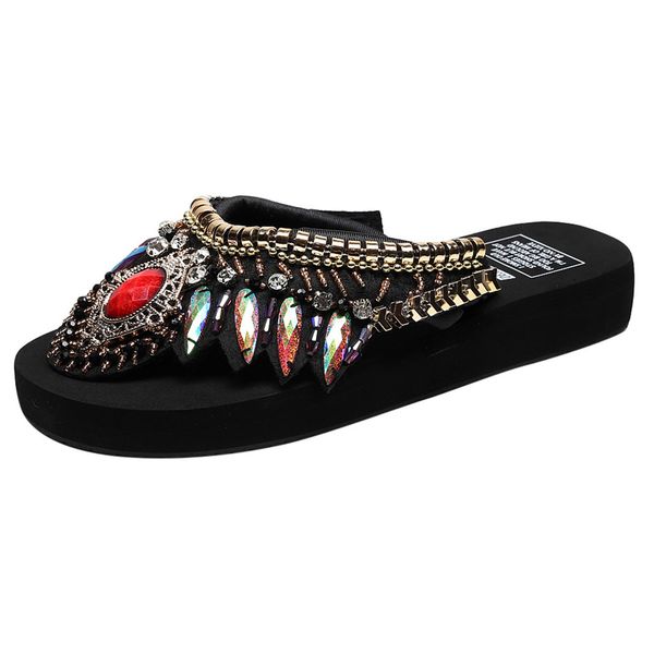 jaycosin slippers fashion female shoes summer women's fashion rhinestone non-slip flats slippers bohemian beach party slippers, Black
jaycosin slippers fashion female shoes summer women's fashion rhinestone non-slip flats slippers bohemian beach party slippers, Black