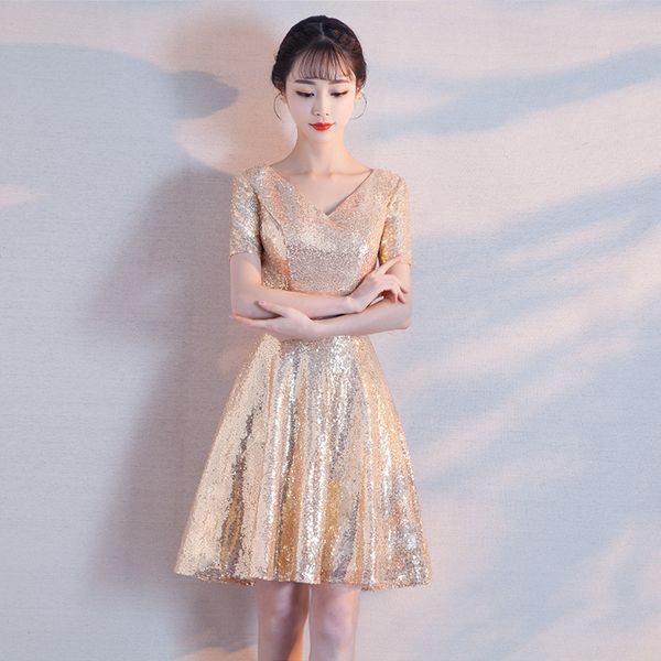 новый v neck sequined колен коктейльные платья 2020 короткие рукава женщины платье партии золото серебро, Black
новый v neck sequined колен коктейльные платья 2020 короткие рукава женщины платье партии золото серебро, Black