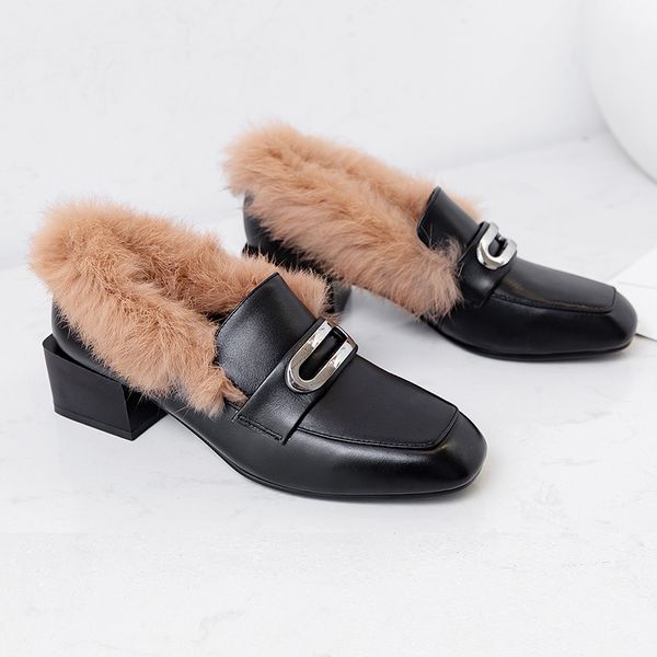 genuine leather women pumps winter fur dress party shoes woman thick high heels women pumps large size 34-43, Black
genuine leather women pumps winter fur dress party shoes woman thick high heels women pumps large size 34-43, Black