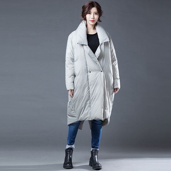 winter new style big size women's thick warm large size long down jacket asymmetric length white duck down, Black
winter new style big size women's thick warm large size long down jacket asymmetric length white duck down, Black