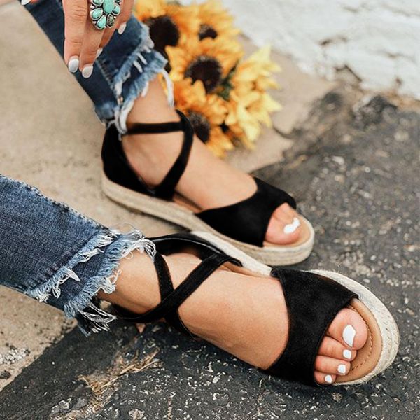 women platform sandals casual cross tied flat low heels peep toe leather sandals fashion roman style summer shoes female, Black
women platform sandals casual cross tied flat low heels peep toe leather sandals fashion roman style summer shoes female, Black
