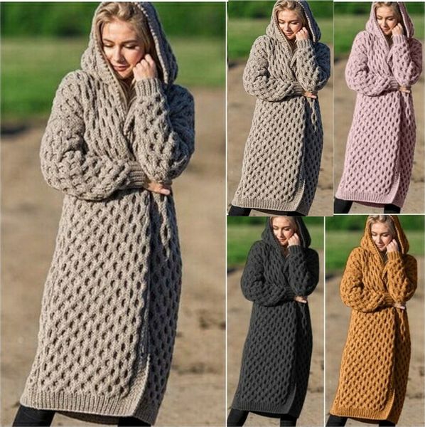 women knitted cardigans winter causal plus size solid open stitch long female sweater oversized loose hooded knitwear cardigans, White
women knitted cardigans winter causal plus size solid open stitch long female sweater oversized loose hooded knitwear cardigans, White