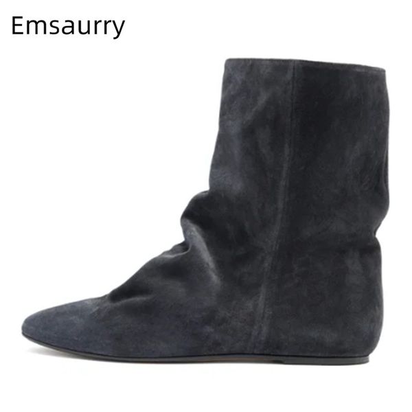 archaistic colors woman boots pleated casual bottes round toe flat heel ankle bottes 2020 fall fashion western botines woman 42, Black
archaistic colors woman boots pleated casual bottes round toe flat heel ankle bottes 2020 fall fashion western botines woman 42, Black