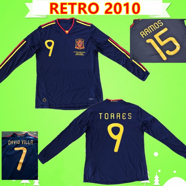 long sleeve 2010 spain soccer jersey retro football shirt vintage classic collection uniform #9 torres #8 xavi # 6 a.iniesta #7 david villa, Black;yellow
long sleeve 2010 spain soccer jersey retro football shirt vintage classic collection uniform #9 torres #8 xavi # 6 a.iniesta #7 david villa, Black;yellow
