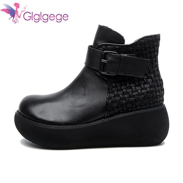 glglgege women equestrian boots spring autumn winter lady genuine leather carved short botas ladies platform ankle boots, Black
glglgege women equestrian boots spring autumn winter lady genuine leather carved short botas ladies platform ankle boots, Black