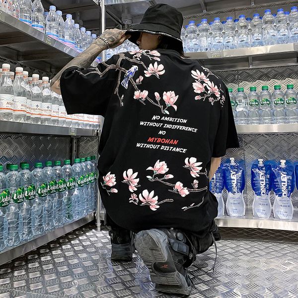 new designer men's t-shirt hip-hop streetwear 2020 japanese style harajuku t-shirt cotton noble luxury t-shirt black, White;black