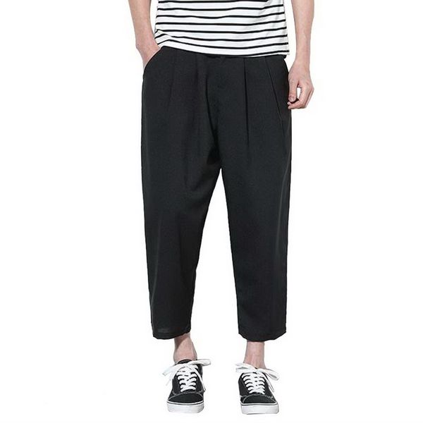 vogue nice summer linen trousers men trousers pure color nine points harem pants chinese style loose casual pants cotton, Black
vogue nice summer linen trousers men trousers pure color nine points harem pants chinese style loose casual pants cotton, Black