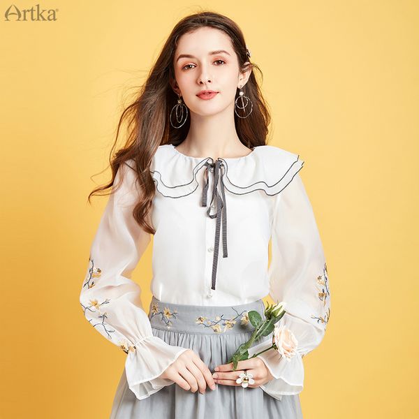artka 2020 весна лето новые женские костюмы элегантная вышивка оборками блузка комплект из 2 частей женская шифоновая рубашка с юбками sa251, White
artka 2020 весна лето новые женские костюмы элегантная вышивка оборками блузка комплект из 2 частей женская шифоновая рубашка с юбками sa251, White