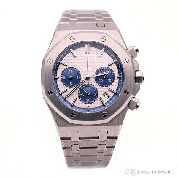 new arrival 41mm white dial six hands date mens watch scratch resistant sapphire watches outdoor royal oak man wristwatches, Slivery;brown
new arrival 41mm white dial six hands date mens watch scratch resistant sapphire watches outdoor royal oak man wristwatches, Slivery;brown
