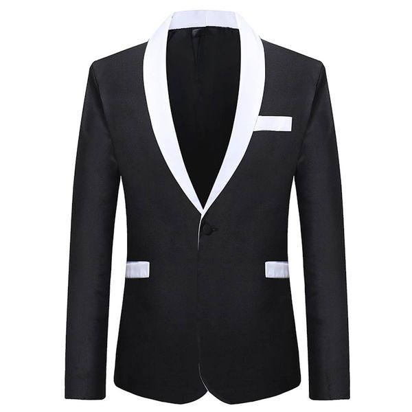 fashion patchwork black single button casual cotton blazer slim fit winter coat blaser masculino vetement homme male suite 5, White;black
fashion patchwork black single button casual cotton blazer slim fit winter coat blaser masculino vetement homme male suite 5, White;black