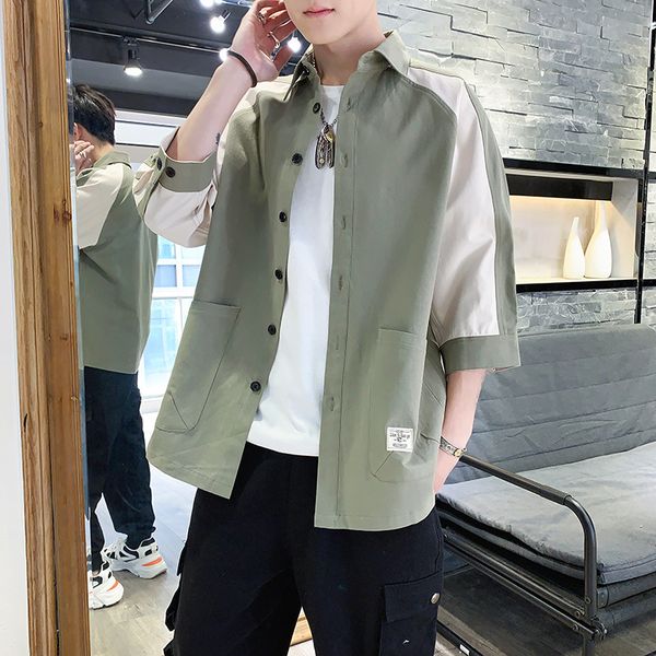 vintage men shirt safari style casual shirts long sleeve cotton patchwork 2020 spring new arrive, White;black
vintage men shirt safari style casual shirts long sleeve cotton patchwork 2020 spring new arrive, White;black