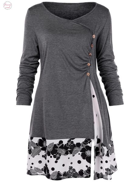 plus size 5xl rayon draped floral long tunic shirts long sleeve o neck buttons embellished women tshirt casual autumn tee, White
plus size 5xl rayon draped floral long tunic shirts long sleeve o neck buttons embellished women tshirt casual autumn tee, White