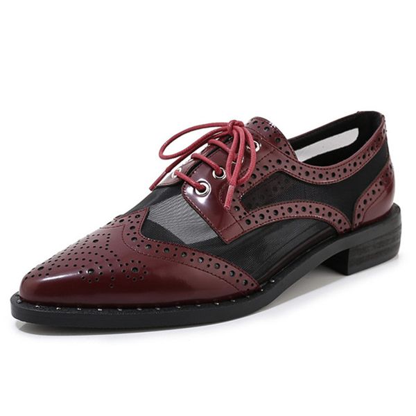 pointed toe brogue shoes women flat lace up air mesh oxford shoes for women casual genuine leather high quality, Black
pointed toe brogue shoes women flat lace up air mesh oxford shoes for women casual genuine leather high quality, Black