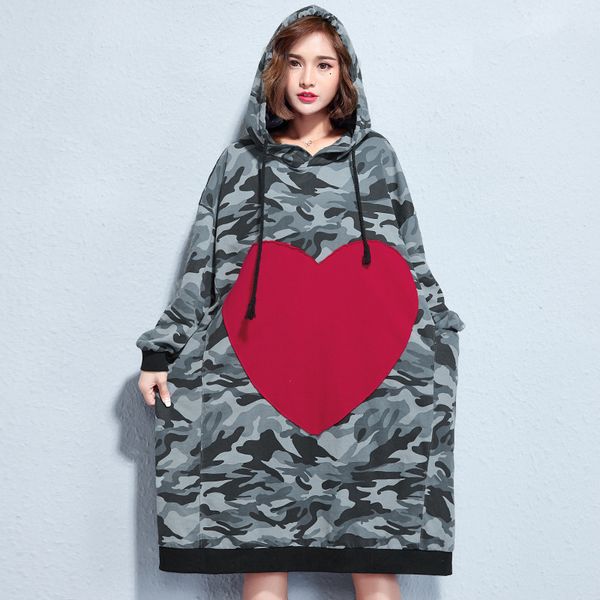 patchwork love graphic camouflage hooded pocket loose oversized long sweatshirt harajuku streetwear dress/robe hoodies pullover, Black
patchwork love graphic camouflage hooded pocket loose oversized long sweatshirt harajuku streetwear dress/robe hoodies pullover, Black