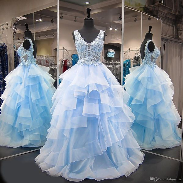 sweet 16 ball gown lace quinceanera dresses blue tulle beads vestido debutante 15 anos v neck sheer prom dresses for party ruffles, Blue;red
sweet 16 ball gown lace quinceanera dresses blue tulle beads vestido debutante 15 anos v neck sheer prom dresses for party ruffles, Blue;red