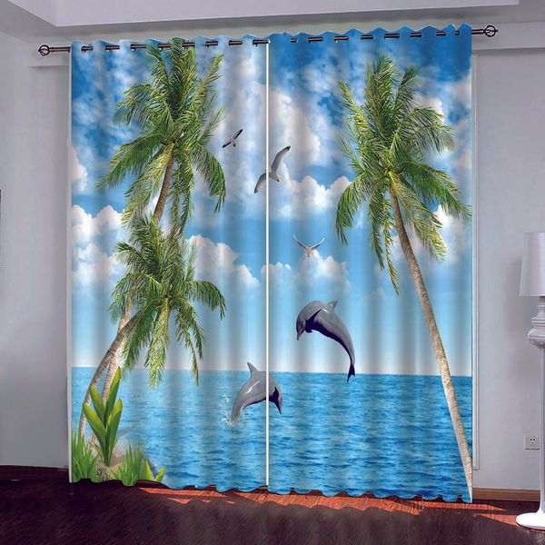 luxury blackout 3d window curtains for living room bedroom customized size blue beach dolphin decoration curtains
luxury blackout 3d window curtains for living room bedroom customized size blue beach dolphin decoration curtains