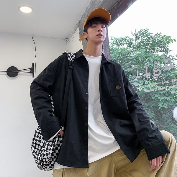2019 spring and autumn new loose letter printing long-sleeved shirt casual wild couple jacket black / white / khaki -2xl, White;black
2019 spring and autumn new loose letter printing long-sleeved shirt casual wild couple jacket black / white / khaki -2xl, White;black