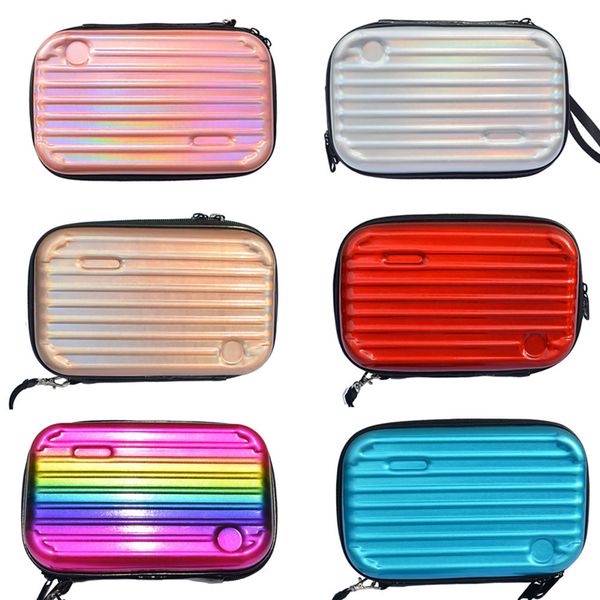 women laser clutch tote mini suitcase cosmetic bags