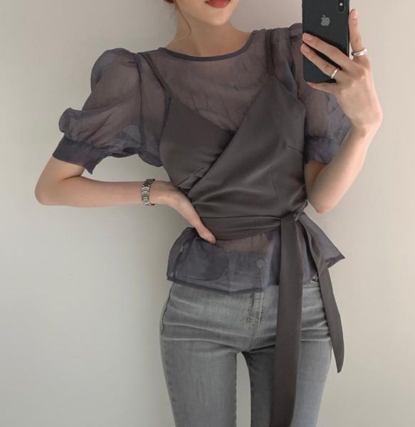 two pieces shirts women korean style puff sleeve wild ladies blouses and summer new 2020 short sleeve shirts u512, White
two pieces shirts women korean style puff sleeve wild ladies blouses and summer new 2020 short sleeve shirts u512, White